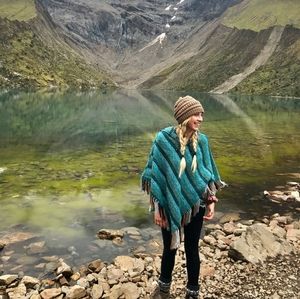 Artesianal Handmade Blue Aplaca Poncho from Peru